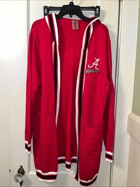 University of Alabama Red Hooded Cardigan Sweater